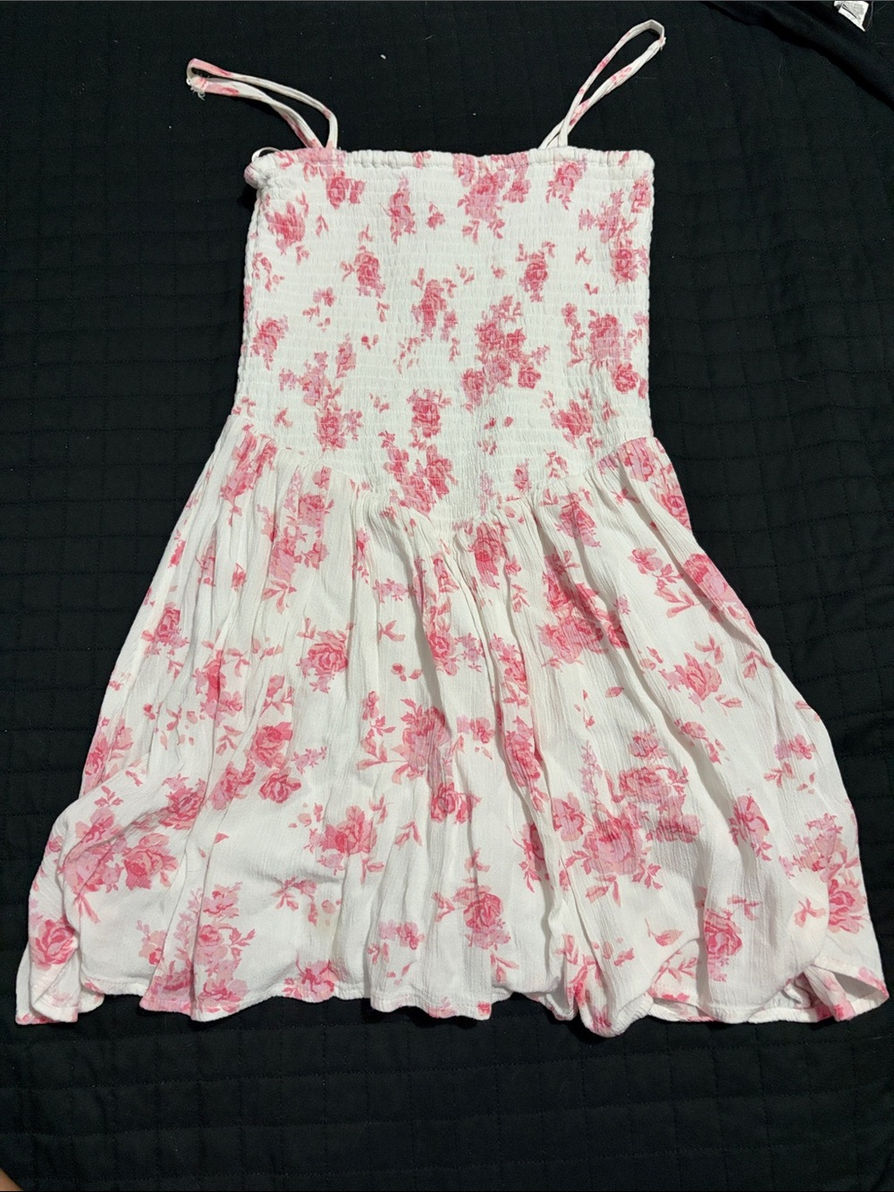 Aeropostale White Strapless Sundress with Pink Floral Print